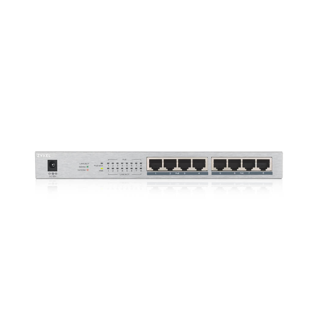 Zyxel GS1008HP 8 Port Gigabit PoE+ Yönetilemez Masaüstü Switch - Görsel 2