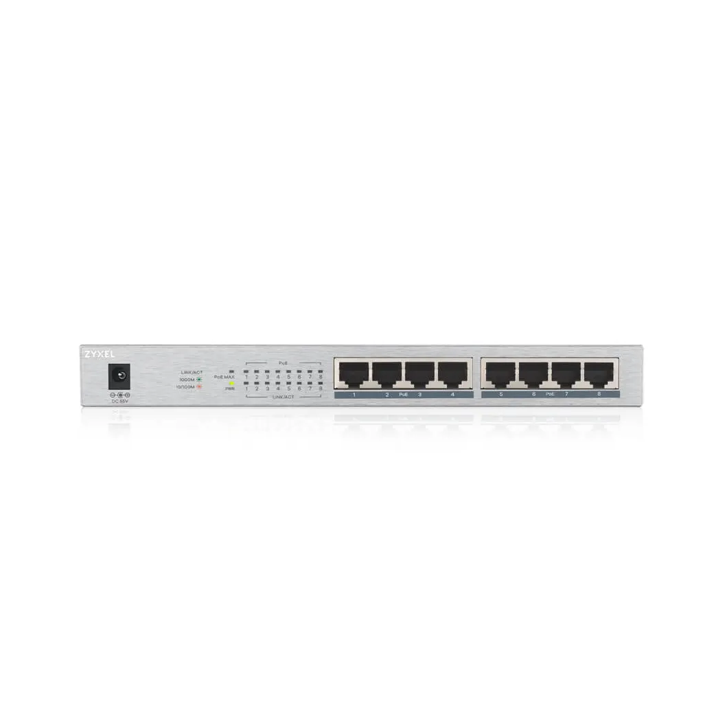 Zyxel GS1008HP 8 Port Gigabit PoE+ Yönetilemez Masaüstü Switch - görsel 2