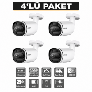 Karel NBO-323MD-02 2MP IP Mini Bullet Kamera 4'lü Paket