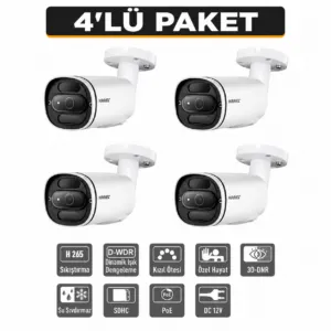 Karel NBO-323MD-02 2MP IP Mini Bullet Kamera 4'lü Paket