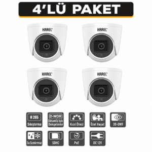 Karel NEO-323MD-02 2MP IP Mini Dome Kamera 4'lü Paket