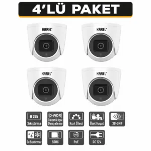 Karel NEO-323MD-02 2MP IP Mini Dome Kamera 4'lü Paket