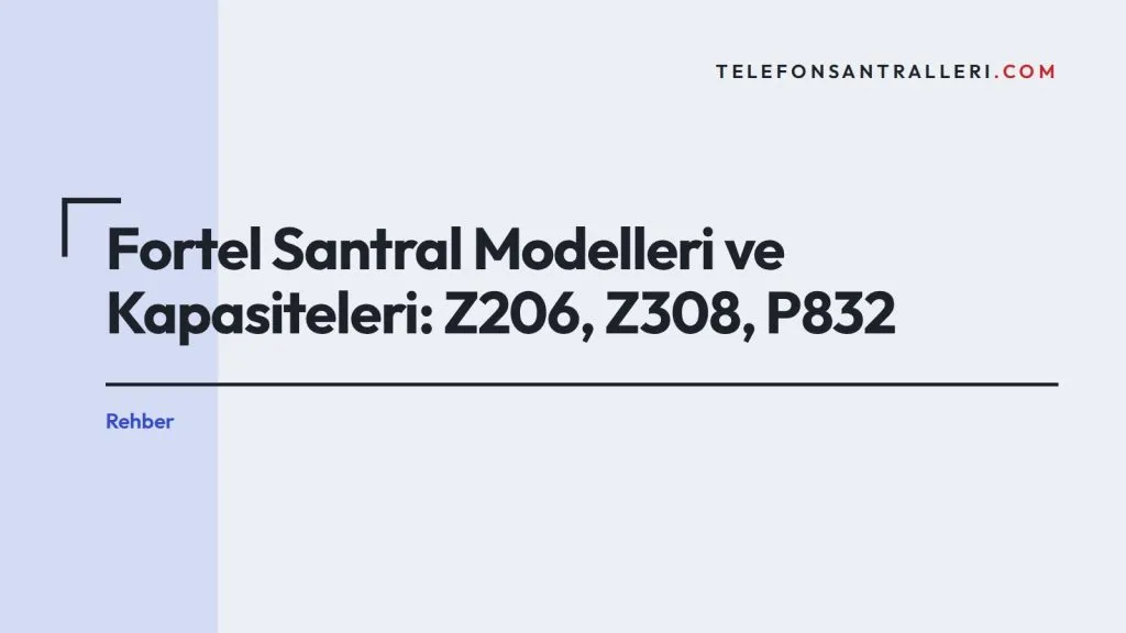 Fortel Santral Modelleri ve Kapasiteleri: Z206, Z308, P832