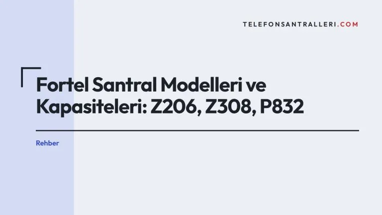 Fortel Santral Modelleri ve Kapasiteleri: Z206, Z308, P832