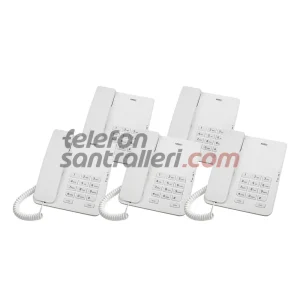 Karel TM140 Masa Telefonu Beyaz 5'li Paket